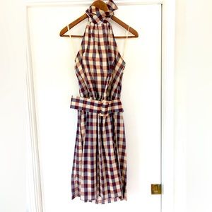 Anthropologie cotton halter dress, M